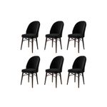 Casa si Gradina - Mobilier - Scaune si fotolii - Scaune - Set scaune, Hanah Home, metal, negru maro, 44x42x96 cm, 6 piese - Infinity.ro