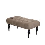 Casa si Gradina - Mobilier - Canapele si coltare - Banchete - Banca, Hanah Home, catifea si bumbac, maro, 92x43x48 cm - Infinity.ro