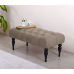 Casa si Gradina - Mobilier - Canapele si coltare - Banchete - Banca, Hanah Home, catifea si bumbac, maro, 92x43x48 cm - Infinity.ro