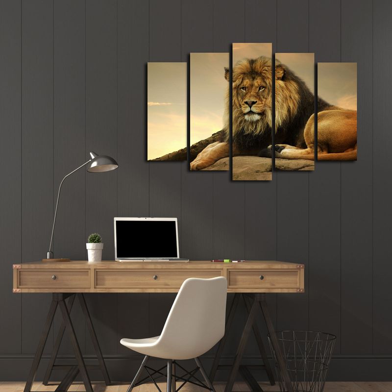 Casa si Gradina - Decoratiuni - Tablouri - Tablou decorativ multicanvas, Wallxpert, panza de caprioara, multicolor, 70x105 cm, set 5 piese, 252SGH1308 - Infinity.ro