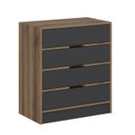 Casa si Gradina - Mobilier - Comode si corpuri - Comode - Comoda, Hanah Home, pal melaminat, nuc si antracit, 70x40x79 cm - Infinity.ro