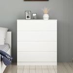 Casa si Gradina - Mobilier - Comode si corpuri - Comode - Comoda, Hanah Home, pal melaminat, alb, 80x46x92 cm - Infinity.ro