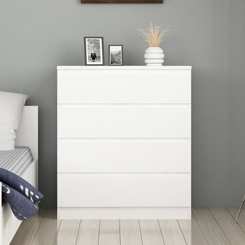 Casa si Gradina - Mobilier - Comode si corpuri - Comode - Comoda, Hanah Home, pal melaminat, alb, 80x46x92 cm - Infinity.ro