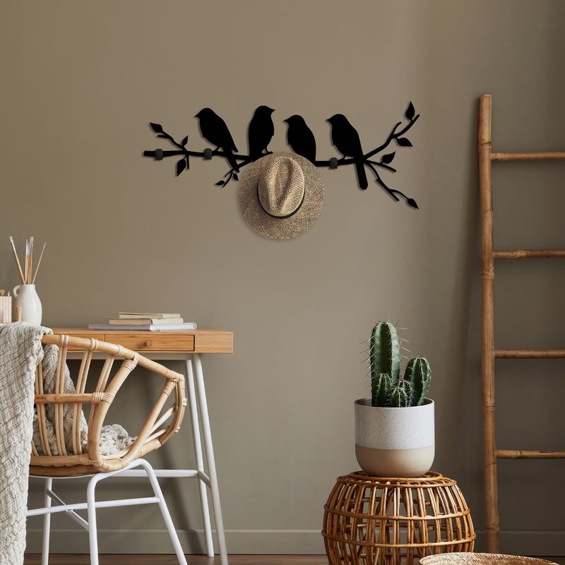 Casa si Gradina - Mobilier - Organizare si depozitare - Cuiere - Cuier de perete, Wallxpert, metal, negru, 62x42x2 cm - Infinity.ro