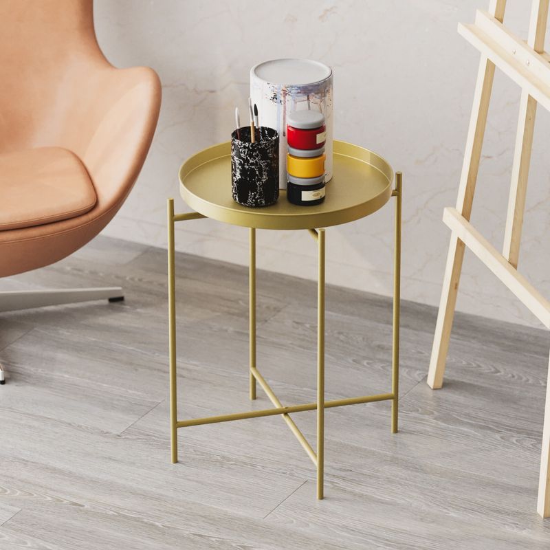 Casa si Gradina - Mobilier - Mese si birouri - Masute de cafea - Masuta de cafea, Hanah Home, metal, auriu, 46x46x56 cm, 491CRT1135 - Infinity.ro