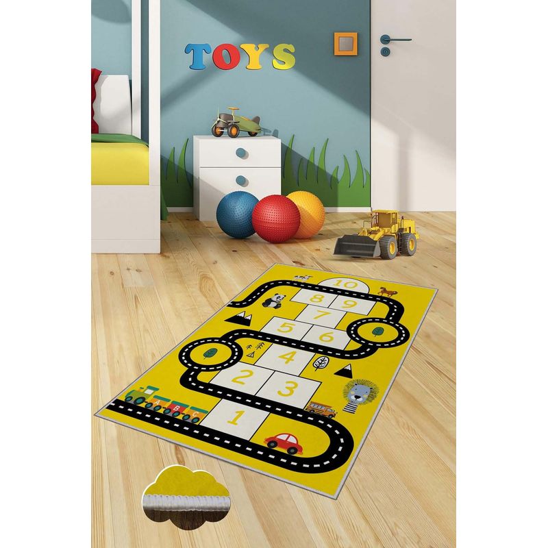 Casa si Gradina - Textile si covoare - Covoare - Covoare copii - Covor copii, Conceptum Hypnose, multicolor, 80x50 cm, 100% poliester, antiderapant, 477HFT1311 - Infinity.ro