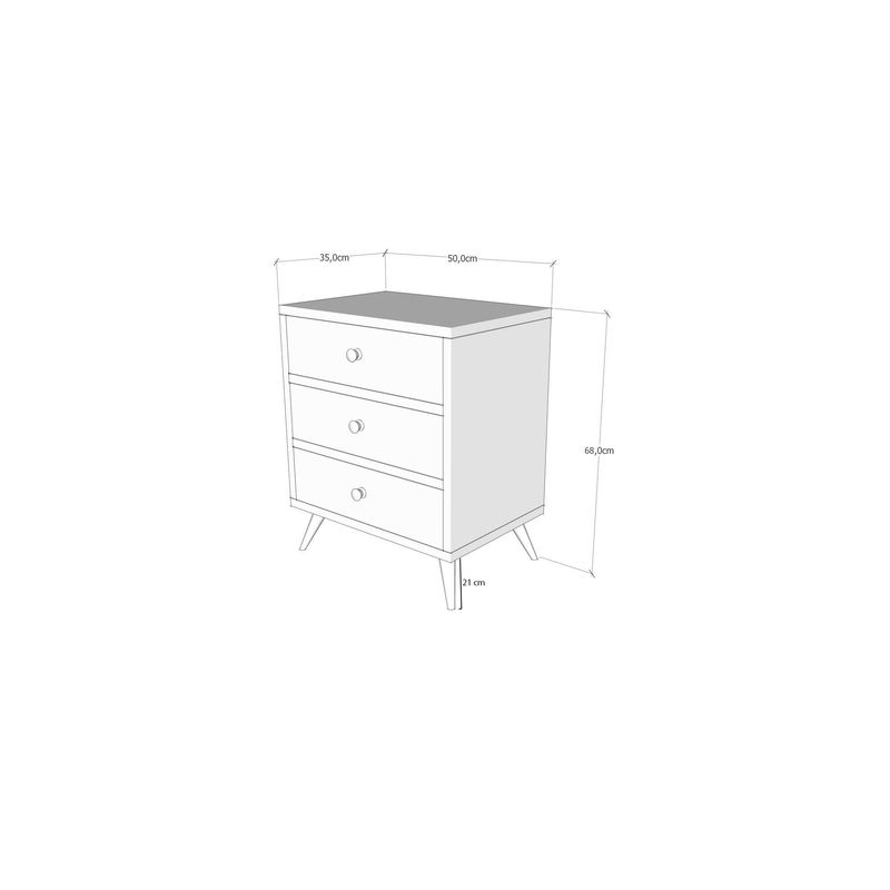 Casa si Gradina - Mobilier - Comode si corpuri - Comode - Comoda, Hanah Home, pal melaminat, alb si nuc, 50x35x68 cm - Infinity.ro