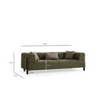 Casa si Gradina - Mobilier - Canapele si coltare - Canapele - Canapea 3 locuri, Hanah Home, lemn fag si pal, verde, 225x93x75 cm - Infinity.ro