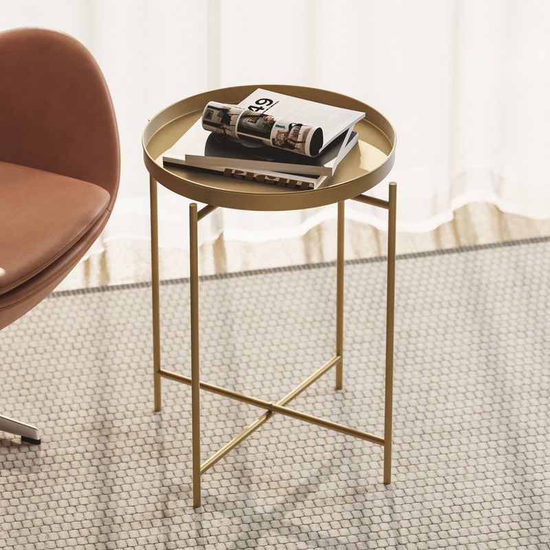 Casa si Gradina - Mobilier - Mese si birouri - Masute de cafea - Masuta de cafea, Hanah Home, metal, auriu, 46x46x56 cm, 491CRT1135 - Infinity.ro