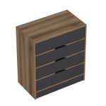 Casa si Gradina - Mobilier - Comode si corpuri - Comode - Comoda, Hanah Home, pal melaminat, nuc si antracit, 70x40x79 cm - Infinity.ro