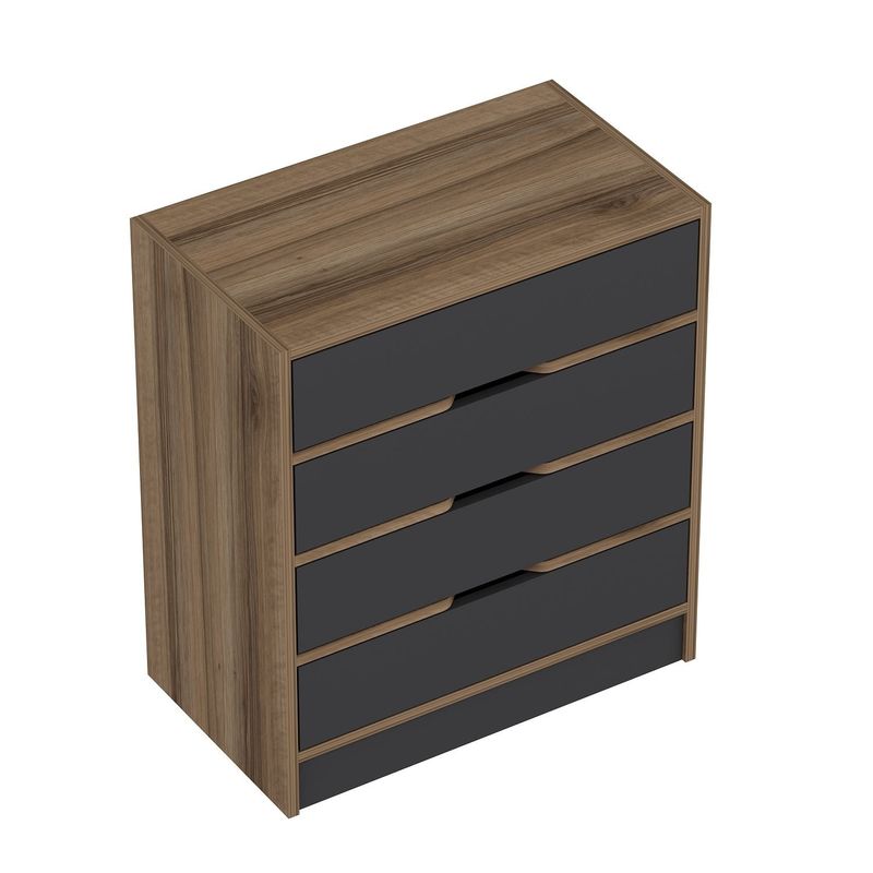Casa si Gradina - Mobilier - Comode si corpuri - Comode - Comoda, Hanah Home, pal melaminat, nuc si antracit, 70x40x79 cm - Infinity.ro
