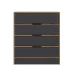 Casa si Gradina - Mobilier - Comode si corpuri - Comode - Comoda, Hanah Home, pal melaminat, nuc si antracit, 70x40x79 cm - Infinity.ro
