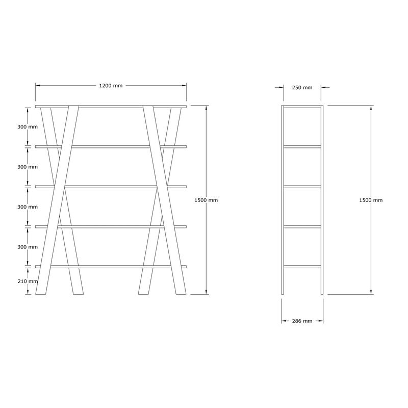 Casa si Gradina - Mobilier - Biblioteci si rafturi - Biblioteci - Biblioteca, Hanah Home, pal melaminat, nuc, 120x25x150 cm - Infinity.ro