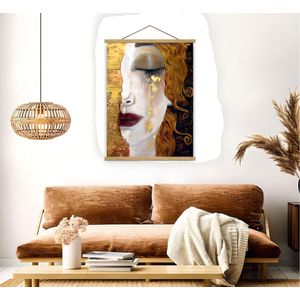 Tablou decorativ inramat, Wallxpert, multicolor, 50x70 cm, poliester-bumbac, rama lemn