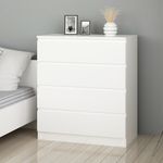 Casa si Gradina - Mobilier - Comode si corpuri - Comode - Comoda, Hanah Home, pal melaminat, alb, 80x46x92 cm - Infinity.ro