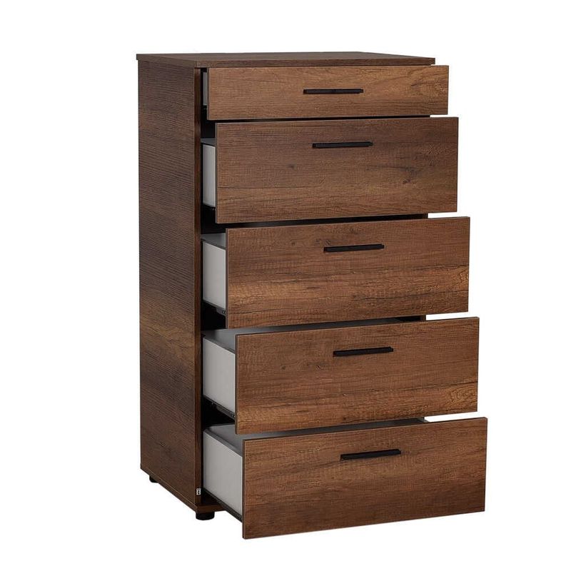 Casa si Gradina - Mobilier - Comode si corpuri - Comode - Comoda, Hanah Home, pal melaminat, nuc, 60x44x108 cm - Infinity.ro