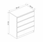 Casa si Gradina - Mobilier - Comode si corpuri - Comode - Comoda, Hanah Home, pal melaminat, alb, 80x46x92 cm - Infinity.ro
