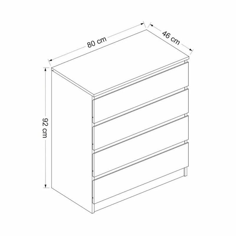 Casa si Gradina - Mobilier - Comode si corpuri - Comode - Comoda, Hanah Home, pal melaminat, alb, 80x46x92 cm - Infinity.ro