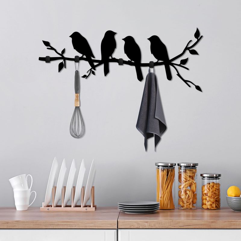 Casa si Gradina - Mobilier - Organizare si depozitare - Cuiere - Cuier de perete, Wallxpert, metal, negru, 62x42x2 cm - Infinity.ro