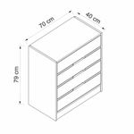 Casa si Gradina - Mobilier - Comode si corpuri - Comode - Comoda, Hanah Home, pal melaminat, nuc si antracit, 70x40x79 cm - Infinity.ro