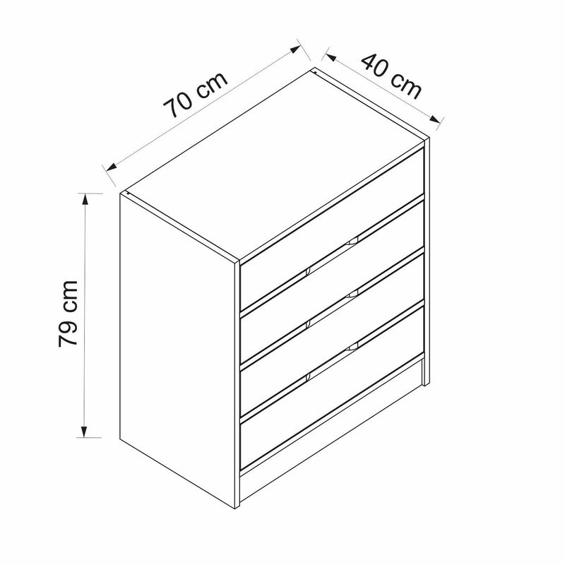 Casa si Gradina - Mobilier - Comode si corpuri - Comode - Comoda, Hanah Home, pal melaminat, nuc si antracit, 70x40x79 cm - Infinity.ro