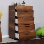 Casa si Gradina - Mobilier - Comode si corpuri - Comode - Comoda, Hanah Home, pal melaminat, nuc, 60x44x108 cm - Infinity.ro