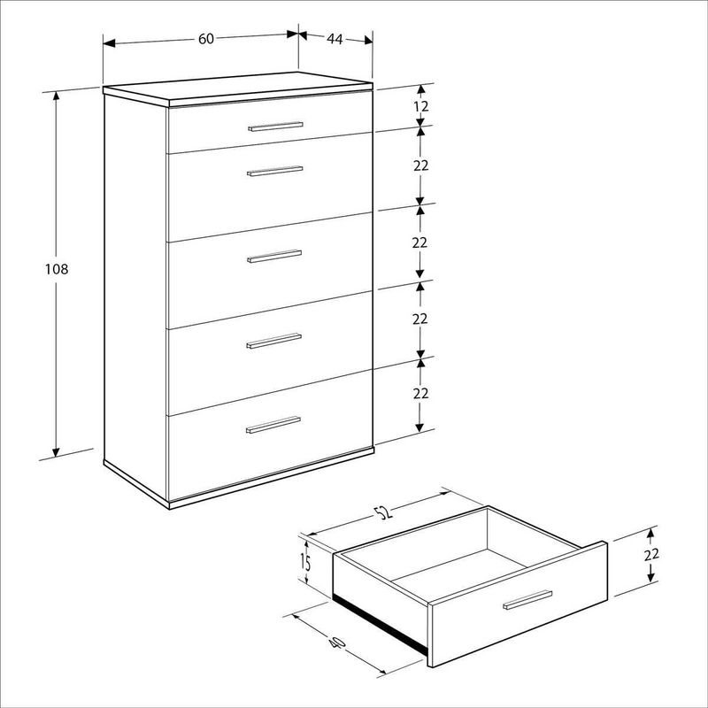 Casa si Gradina - Mobilier - Comode si corpuri - Comode - Comoda, Hanah Home, pal melaminat, nuc, 60x44x108 cm - Infinity.ro