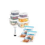 Casa si Gradina - Bucatarie si vesela - Organizare si depozitare bucatarie - Cutii alimentare - Set cutii si pungi pentru depozitare alimente, Hermia, plastic, transparent, 13 piese - Infinity.ro