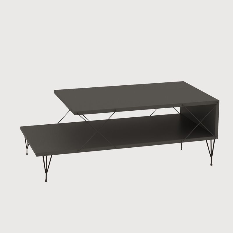 Casa si Gradina - Mobilier - Mese si birouri - Masute de cafea - Masuta de cafea, Hanah Home, pal melaminat, antracit, 100x50x40 cm - Infinity.ro