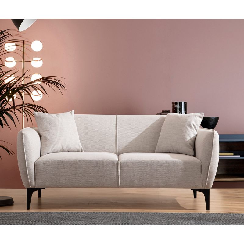 Casa si Gradina - Mobilier - Canapele si coltare - Canapele - Canapea 2 locuri, Hanah Home, lemn fag si pal, alb, 160x95x67 cm - Infinity.ro