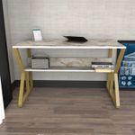 Casa si Gradina - Mobilier - Mese si birouri - Birouri - Birou, Hanah Home, pal melaminat, alb auriu, 120x60x72.8 cm, 875ZNA4574 - Infinity.ro