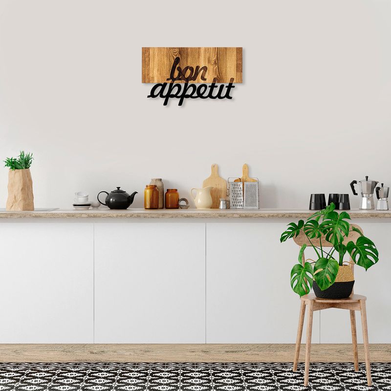 Casa si Gradina - Decoratiuni - Decoratiuni perete - Accesoriu decorativ de perete, Wallxpert, lemn si metal, nuc si negru, 58x34 cm, 899SKL2291 - Infinity.ro