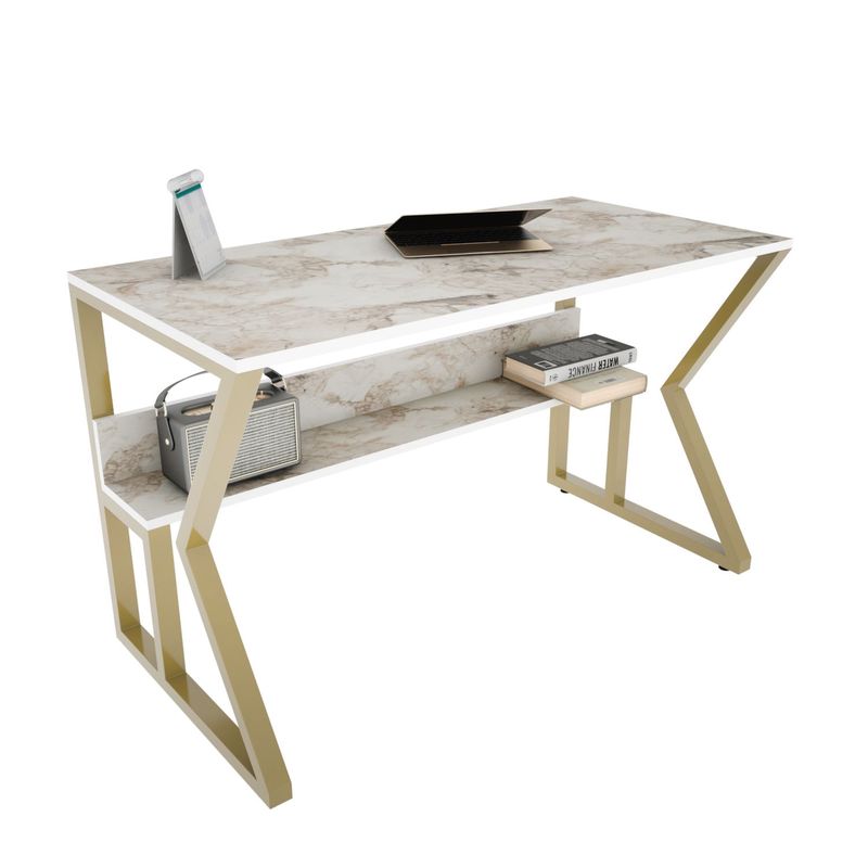 Casa si Gradina - Mobilier - Mese si birouri - Birouri - Birou, Hanah Home, pal melaminat, alb auriu, 120x60x72.8 cm, 875ZNA4574 - Infinity.ro