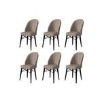 Casa si Gradina - Mobilier - Scaune si fotolii - Scaune - Set scaune, Hanah Home, metal, cappuccino si negru, 44x42x96 cm, 6 piese - Infinity.ro