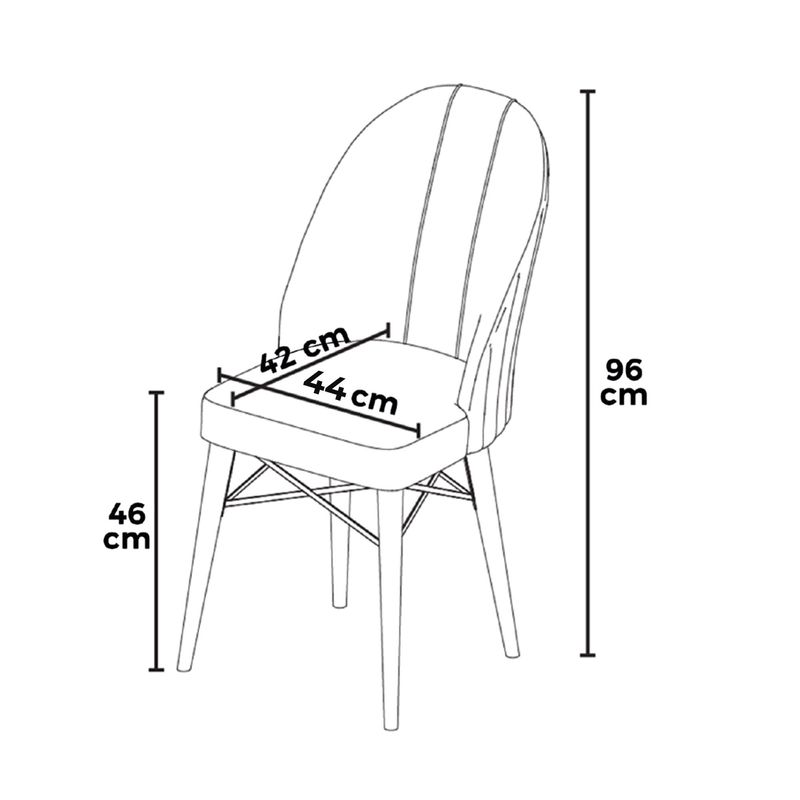 Casa si Gradina - Mobilier - Scaune si fotolii - Scaune - Set scaune, Hanah Home, metal, cappuccino si negru, 44x42x96 cm, 6 piese - Infinity.ro