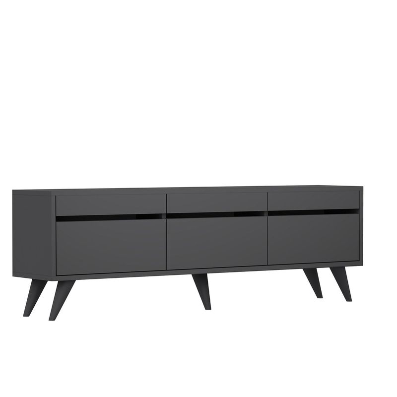Casa si Gradina - Mobilier - Comode si corpuri - Comode - Comoda tv, Hanah Home, pal melaminat, antracit, 150x30x48 cm - Infinity.ro