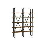 Casa si Gradina - Mobilier - Biblioteci si rafturi - Biblioteci - Biblioteca, Hanah Home, pal melaminat, nuc si negru, 126x26x160 cm - Infinity.ro
