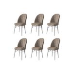Casa si Gradina - Mobilier - Scaune si fotolii - Scaune - Set scaune, Hanah Home, metal, cappuccino si alb, 44x42x96 cm, 6 piese - Infinity.ro