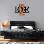 Casa si Gradina - Decoratiuni - Decoratiuni perete - Accesoriu decorativ de perete, Wallxpert, lemn si metal, nuc si negru, 58x73 cm - Infinity.ro
