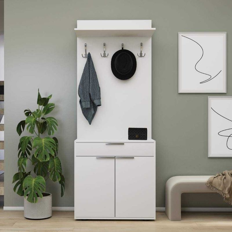 Casa si Gradina - Mobilier - Organizare si depozitare - Cuiere - Cuier, Hanah Home, pal melaminat, alb, 73x36x187 cm - Infinity.ro