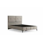 Casa si Gradina - Mobilier - Paturi si accesorii - Paturi - Pat dublu cu tablie, Hanah Home, placa aglomerata melaminata, stofa in, bej, 120x200 cm - Infinity.ro