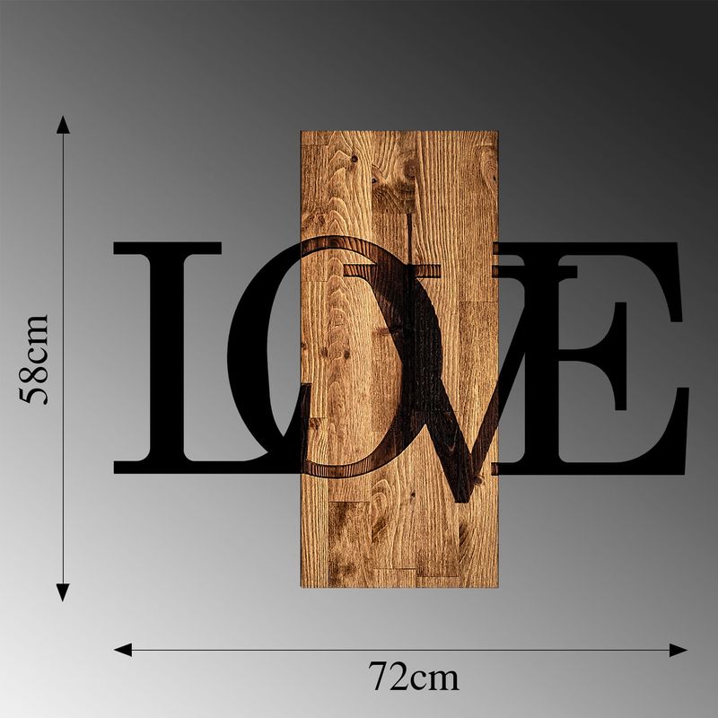 Casa si Gradina - Decoratiuni - Decoratiuni perete - Accesoriu decorativ de perete, Wallxpert, lemn si metal, nuc si negru, 58x73 cm - Infinity.ro