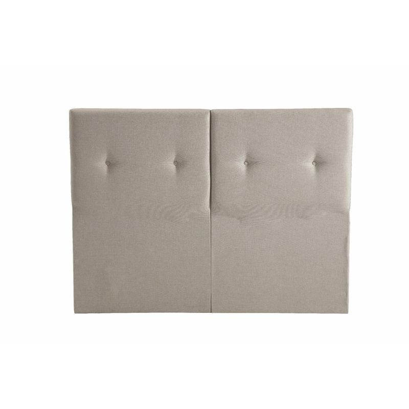 Casa si Gradina - Mobilier - Paturi si accesorii - Paturi - Pat dublu cu tablie, Hanah Home, placa aglomerata melaminata, stofa in, bej, 120x200 cm - Infinity.ro