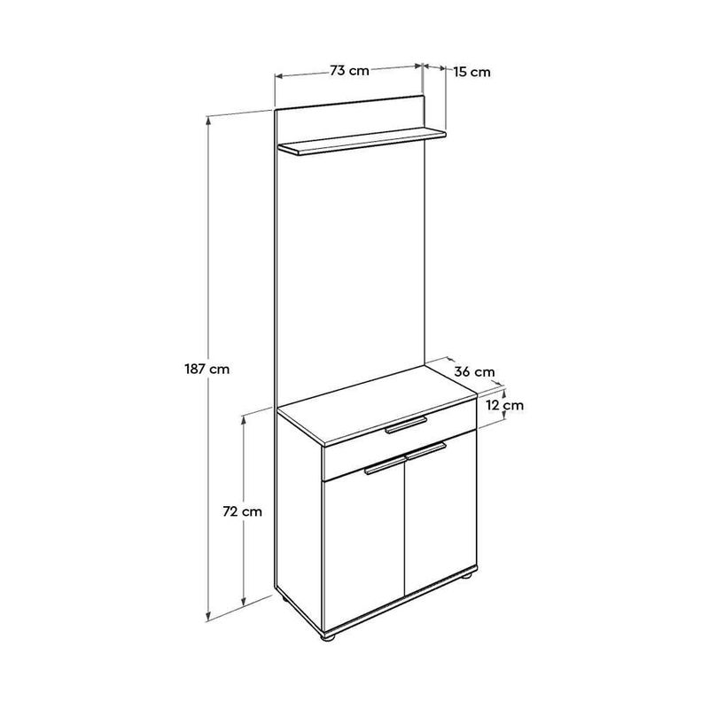 Casa si Gradina - Mobilier - Organizare si depozitare - Cuiere - Cuier, Hanah Home, pal melaminat, alb, 73x36x187 cm - Infinity.ro