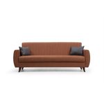 Casa si Gradina - Mobilier - Canapele si coltare - Canapele - Canapea extensibila 3 locuri, Atelier Del Sofa, poliester texturat in, rosu tigla, 214x86x77 cm - Infinity.ro