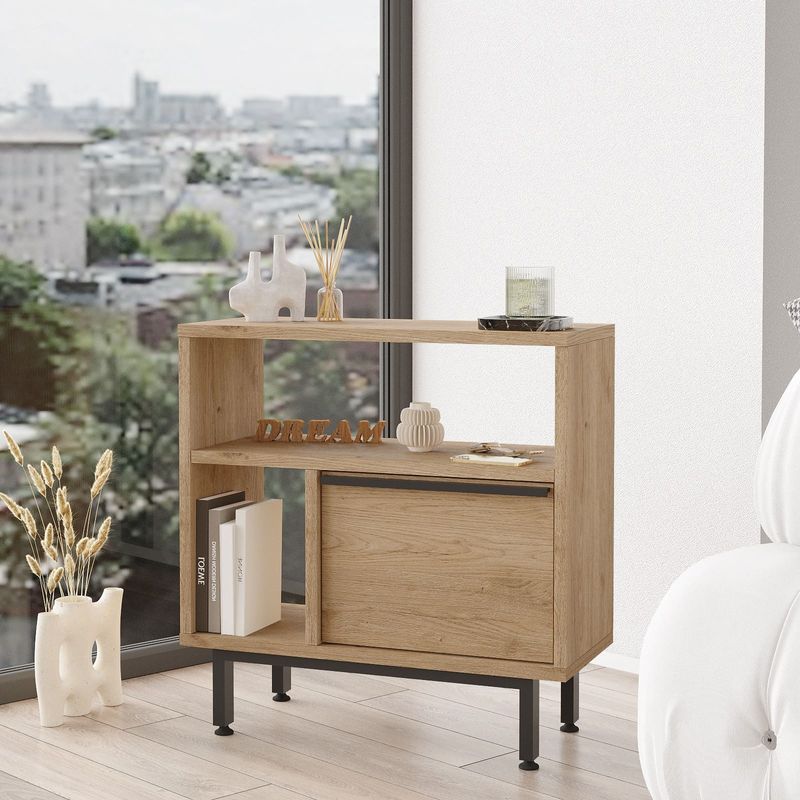 Casa si Gradina - Mobilier - Comode si corpuri - Console - Consola, Hanah Home, PAL melaminat, nuc, 60x25,5x60 cm - Infinity.ro