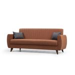 Casa si Gradina - Mobilier - Canapele si coltare - Canapele - Canapea extensibila 3 locuri, Atelier Del Sofa, poliester texturat in, rosu tigla, 214x86x77 cm - Infinity.ro