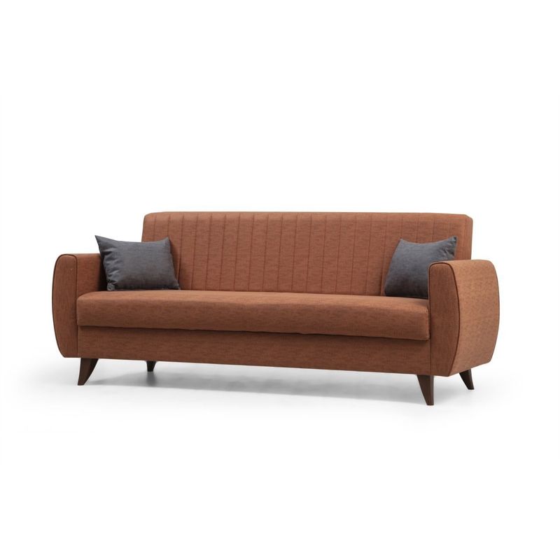 Casa si Gradina - Mobilier - Canapele si coltare - Canapele - Canapea extensibila 3 locuri, Atelier Del Sofa, poliester texturat in, rosu tigla, 214x86x77 cm - Infinity.ro