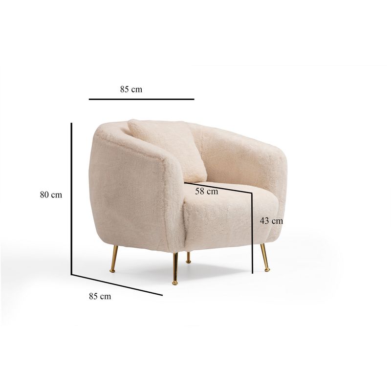Casa si Gradina - Mobilier - Scaune si fotolii - Fotolii - Fotoliu, Hanah Home, lemn fag si pal, bej, 85x85x80 cm - Infinity.ro
