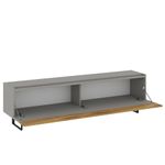 Casa si Gradina - Mobilier - Comode si corpuri - Comode - Comoda tv, Hanah Home, pal melaminat, gri si stejar, 180x49x37 cm - Infinity.ro
